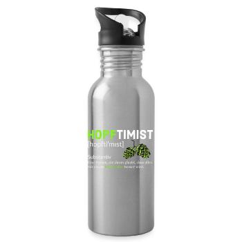 Hopftimist Bier Lustiger Spruch Humor - Trinkflasche mit integriertem Trinkhalm - Lightsilver - Rechts