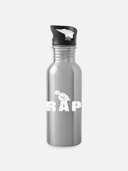 Rap Rapper Rap Style de Musique - Gourde avec paille intégrée - argent clair