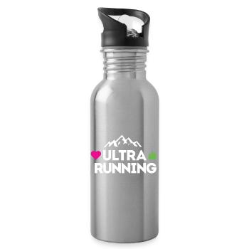 Ultra Running – Meine Liebe - Trinkflasche mit integriertem Trinkhalm - Lightsilver - Rechts