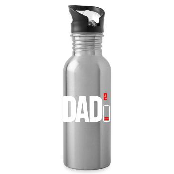 Papa Power Squared Batteriesymbol - Trinkflasche mit integriertem Trinkhalm - Lightsilver - Rechts