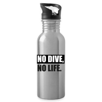NO DIVE, NO LIFE. - Water bottle with straw - silver - Right