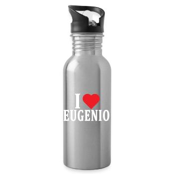 T-Shirt Ich liebe Eugenio T-Shirt Geschenkidee - Trinkflasche mit integriertem Trinkhalm - Lightsilver - Rechts
