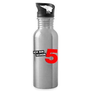 Ich bin schon 5 - Trinkflasche mit integriertem Trinkhalm - Lightsilver - Rechts