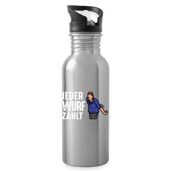 Boule Spruch Kugeln für Bouler Boccia Spiel - Trinkflasche mit integriertem Trinkhalm - Lightsilver - Rechts