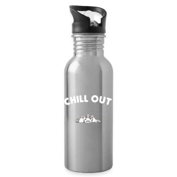 Chill out - Trinkflasche mit integriertem Trinkhalm - Lightsilver - Rechts