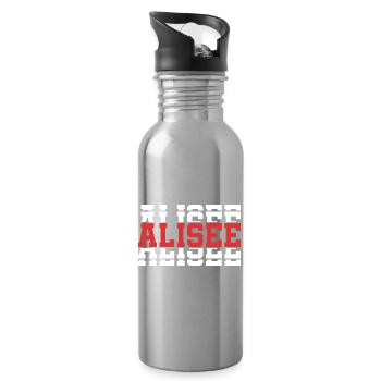 Alisee t-shirt t-shirt gift idea stacked text - Water bottle with straw - silver - Right