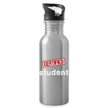 Student - Trinkflasche mit integriertem Trinkhalm - Lightsilver - Rechts