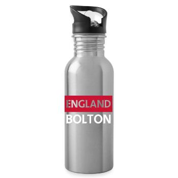 England Bolton Stadtbild Illustration - Trinkflasche mit integriertem Trinkhalm - Lightsilver - Rechts