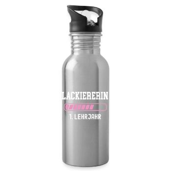Varnisher apprenticeship 1 year apprenticeship painter - Water bottle with straw - silver - Right