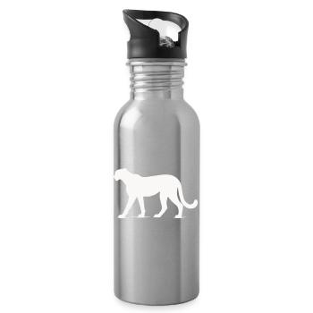 Cheetah animal - Water bottle with straw - silver - Right