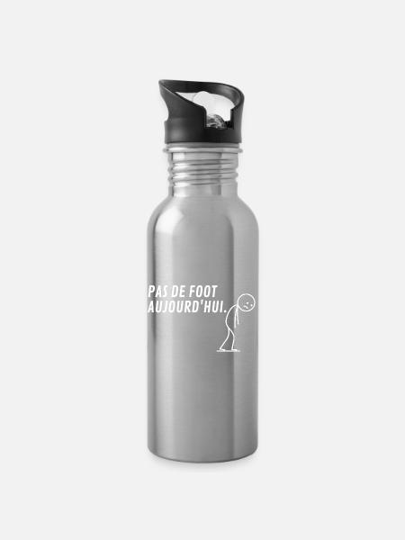 No Football Today Geschenk Fußball für Fußball - Trinkflasche mit integriertem Trinkhalm - Lightsilver