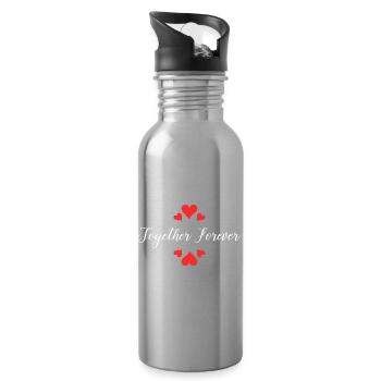 Ensemble Pour Toujours Union Amour Couple Éternel - Gourde avec paille intégrée - argent clair - Droite