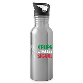 Italian Wireless Signal Italy Italian Wi-Fi - Water bottle with straw - silver - Right