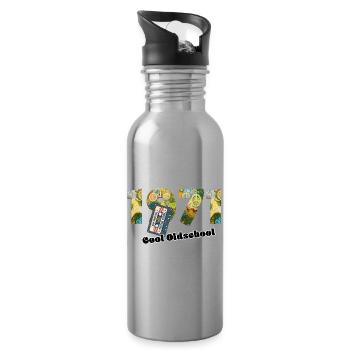 1971 Vintage Retro – Cassette – Cool Olds - Water bottle with straw - silver - Right