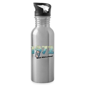 1972 Vintage Retro – Cassette – Cool Olds - Water bottle with straw - silver - Right
