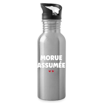 Morue Assumée - Gourde avec paille intégrée - argent clair - Droite