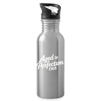 1968 Design für den 58 – Seit 58 Jahren - Trinkflasche mit integriertem Trinkhalm - Lightsilver - Rechts