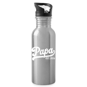 Papa Est 2026 - Trinkflasche mit integriertem Trinkhalm - Lightsilver - Rechts