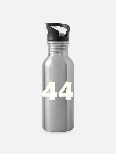 44 - Trinkflasche mit integriertem Trinkhalm - Lightsilver