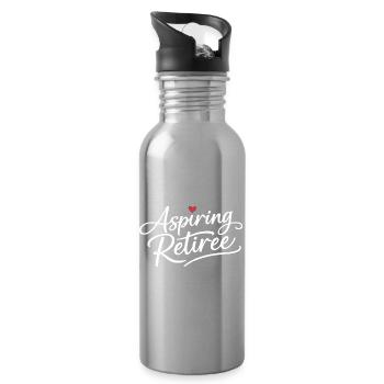 Aspiring Retiree - Water bottle with straw - silver - Right