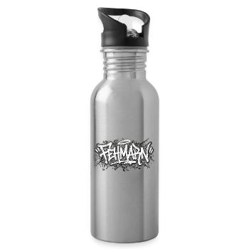 Fehmarn Graffiti Oldschool Hip Hop - Trinkflasche mit integriertem Trinkhalm - Lightsilver - Rechts