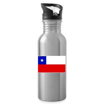 Chile Flag Classic Frame - Trinkflasche mit integriertem Trinkhalm - Lightsilver - Rechts
