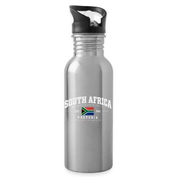 Südafrika - South Africa - Pretoria - Koordinaten - Trinkflasche mit integriertem Trinkhalm - Lightsilver - Rechts