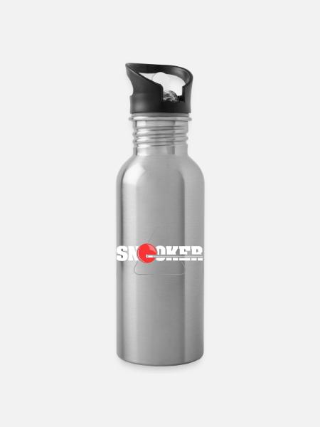 Snooker Spieler Billard Verein Logo Symbol icon - Trinkflasche mit integriertem Trinkhalm - Lightsilver