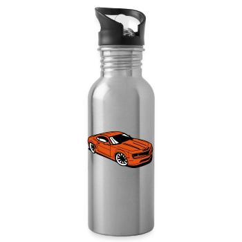 Voiture de sport camaro - Gourde avec paille intégrée - argent clair - Droite