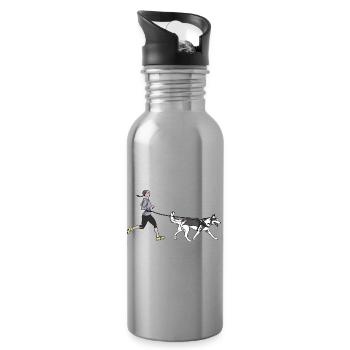 Canicross - Trinkflasche mit integriertem Trinkhalm - Lightsilver - Rechts