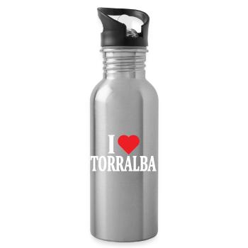 t-shirt Io amo Torralba t-shirt Sardegna - Water bottle with straw - silver - Right