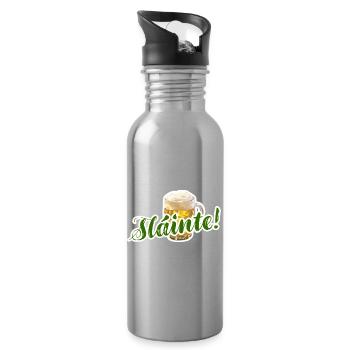 Skål – sláinte øl humor - Gourde avec paille intégrée - argent clair - Droite