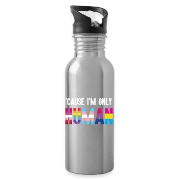 Mois de la fierté LGBT - Parce que je ne suis qu’un être humain - Gourde avec paille intégrée - argent clair - Droite