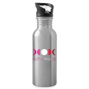 LGBTQ Pride Month - Not a Phase - Lesbian - Water bottle with straw - silver - Right