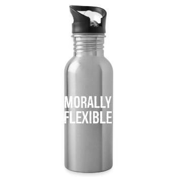 morally flexible - Water bottle with straw - silver - Right