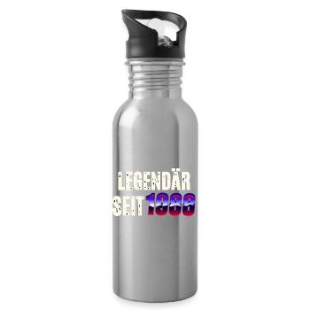 Legendary since 1988 - Water bottle with straw - silver - Right