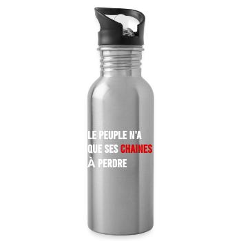 The people have only their chains to lose - Water bottle with straw - silver - Right