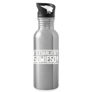 De toute façon, ça s’intensifie ! - Gourde avec paille intégrée - argent clair - Droite