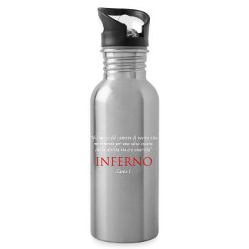 Inferno Canto I Göttliche Komödie Nel mezzo del cammin - Trinkflasche mit integriertem Trinkhalm - Lightsilver - Rechts