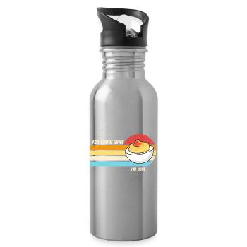 Sie wissen, warum ich hier bin: Thanksgiving-Teufe - Trinkflasche mit integriertem Trinkhalm - Lightsilver - Rechts