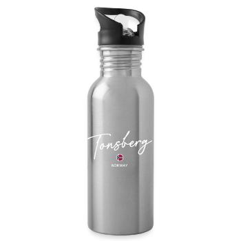 Tonsberg - Norway Flag - Norge - Norwegen - Water bottle with straw - silver - Right