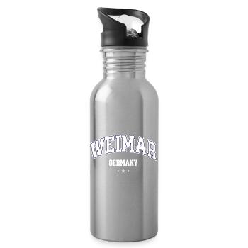 Weimar Deutschland Emblem - Trinkflasche mit integriertem Trinkhalm - Lightsilver - Rechts