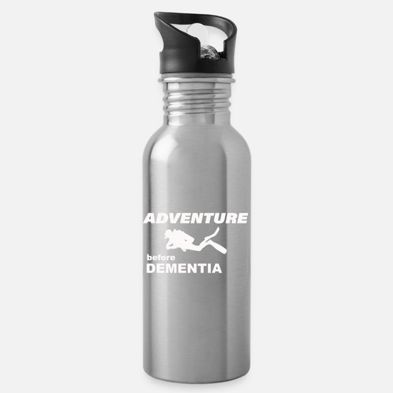 DIVING ADVENTURE - Trinkflasche mit integriertem Trinkhalm - Lightsilver