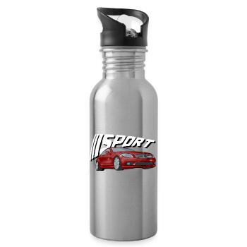 Red sports car - Water bottle with straw - silver - Right