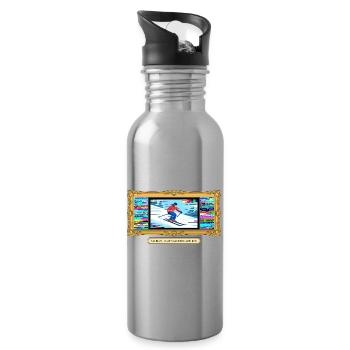 Art Skieur Moderne Bug Art - Gourde avec paille intégrée - argent clair - Droite