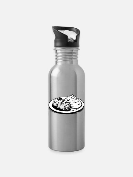 Golubzi cabbage wrap with mashed potatoes - Water bottle with straw - silver