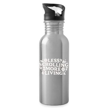 Hör auf, Offline-Zitate zu vernichten und zu scrollen. - Trinkflasche mit integriertem Trinkhalm - Lightsilver - Rechts