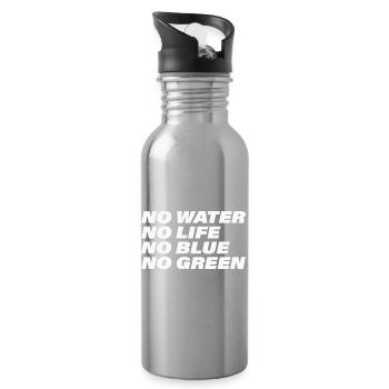 WATER - Trinkflasche mit integriertem Trinkhalm - Lightsilver - Rechts