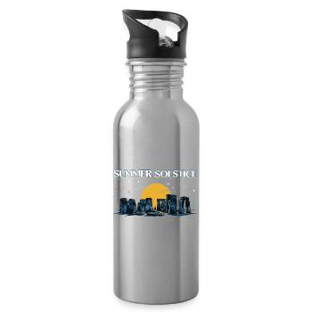 Litha Pagan: Sommersonnenwende, Mittsommer, Mittsommer, Mittsommer. - Trinkflasche mit integriertem Trinkhalm - Lightsilver - Rechts