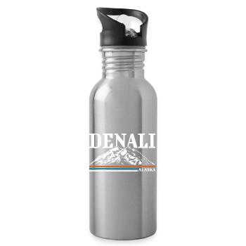 Parc national d’Alaska Denalis Rétro - Gourde avec paille intégrée - argent clair - Droite